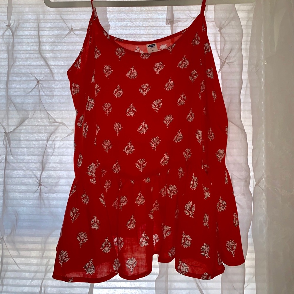 Orange Old Navy Brand Blouse with White Detailing